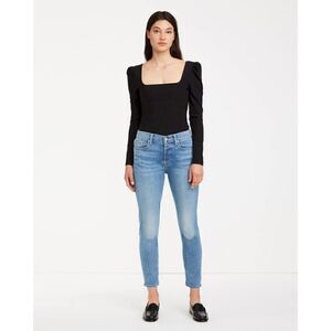 7 For All Mankind 7FAM Josefina Slim Boyfriend Mid Rise Crop in Formosa, Size 32
